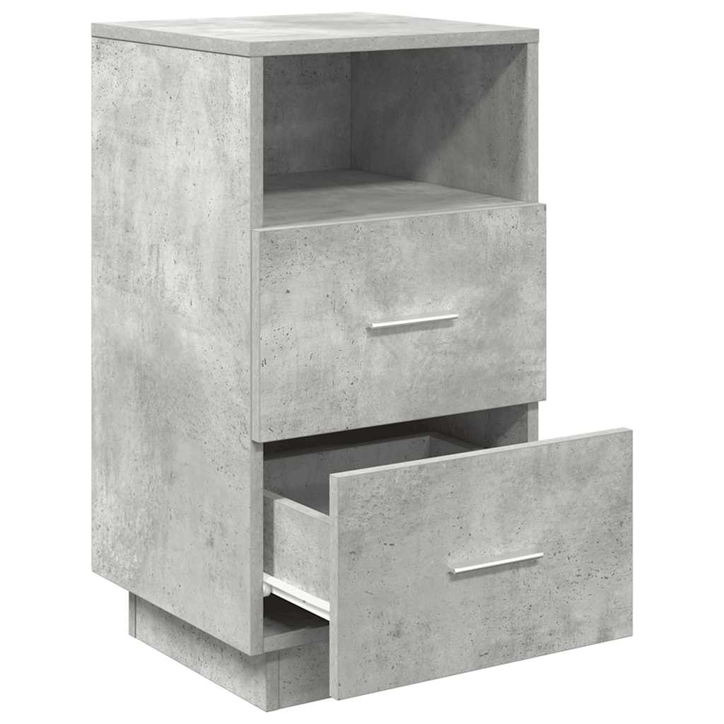 Mesas cabeceira 2pcs c/ 2gavetas 36x36x68 cm cinzento cimento