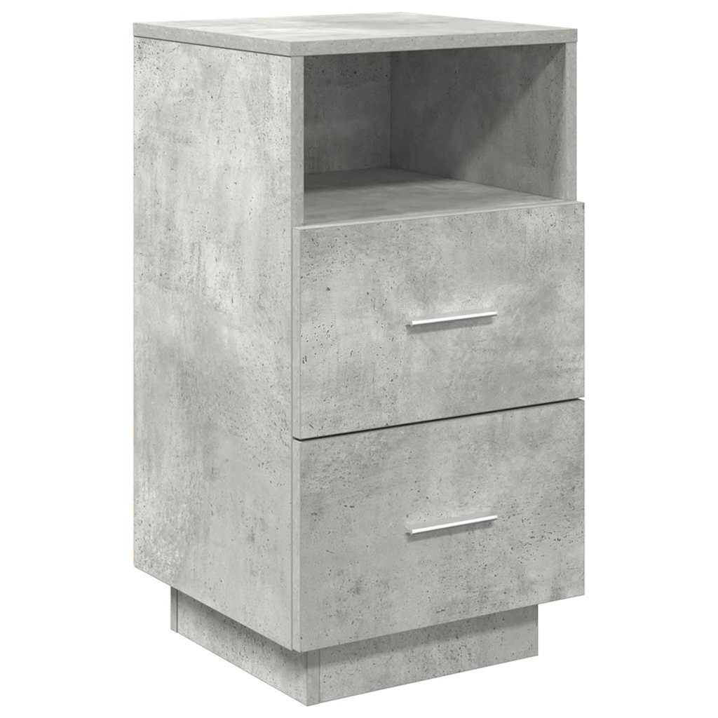 Mesas cabeceira 2pcs c/ 2gavetas 36x36x68 cm cinzento cimento
