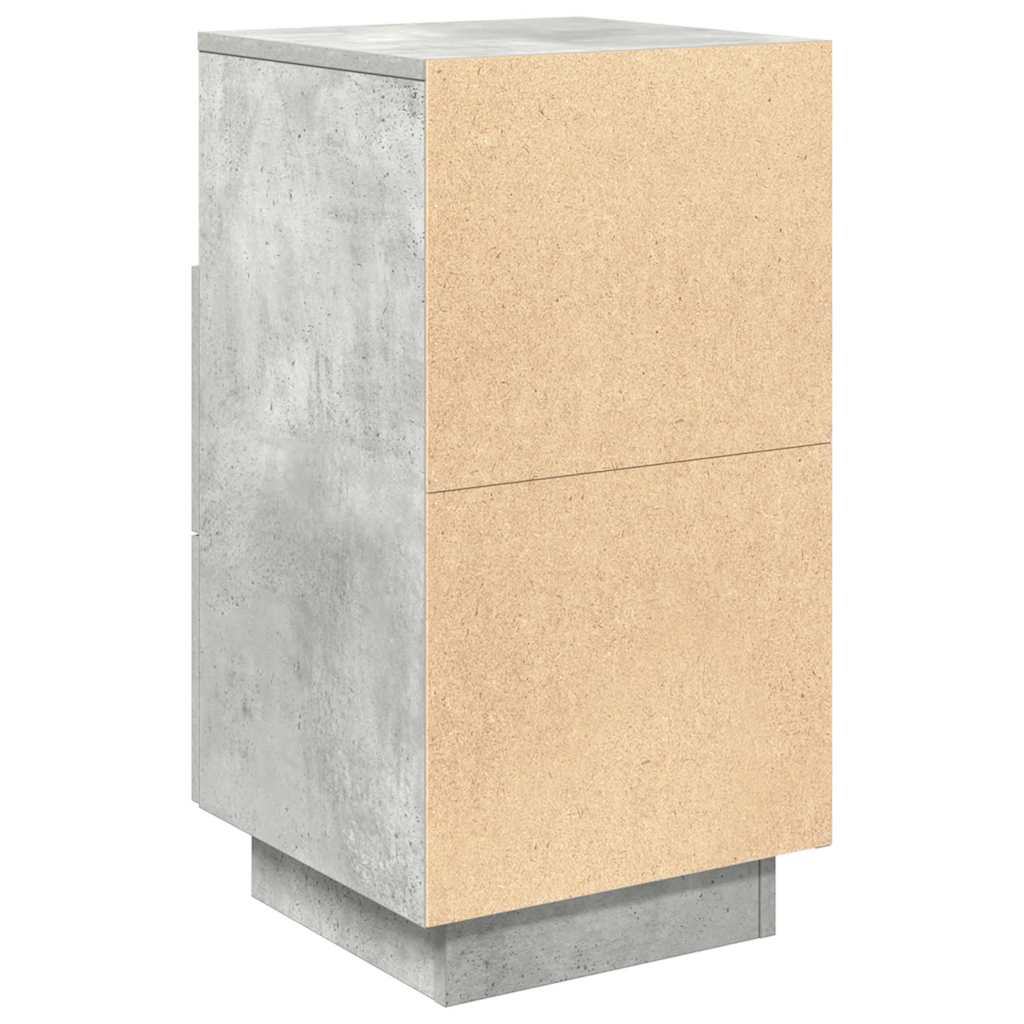 Mesas cabeceira 2pcs c/ 2gavetas 36x36x68 cm cinzento cimento