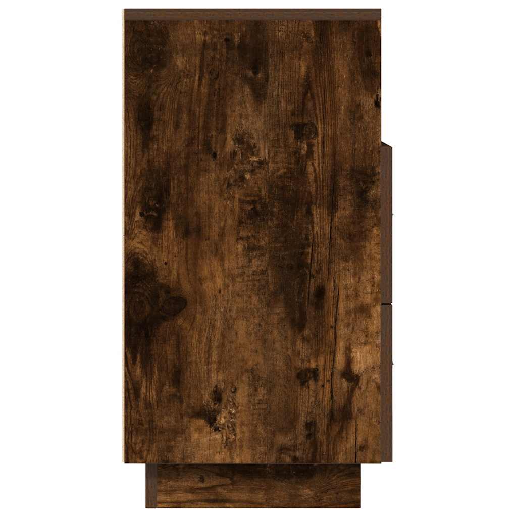 Mesa de cabeceira com 2 gavetas 36x36x68 cm carvalho fumado