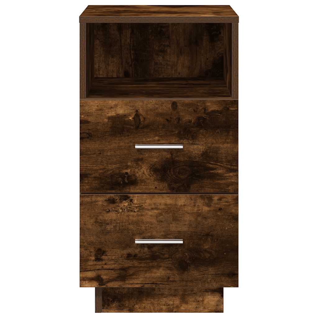 Mesas cabeceira 2pcs com 2gavetas 36x36x68 cm carvalho fumado