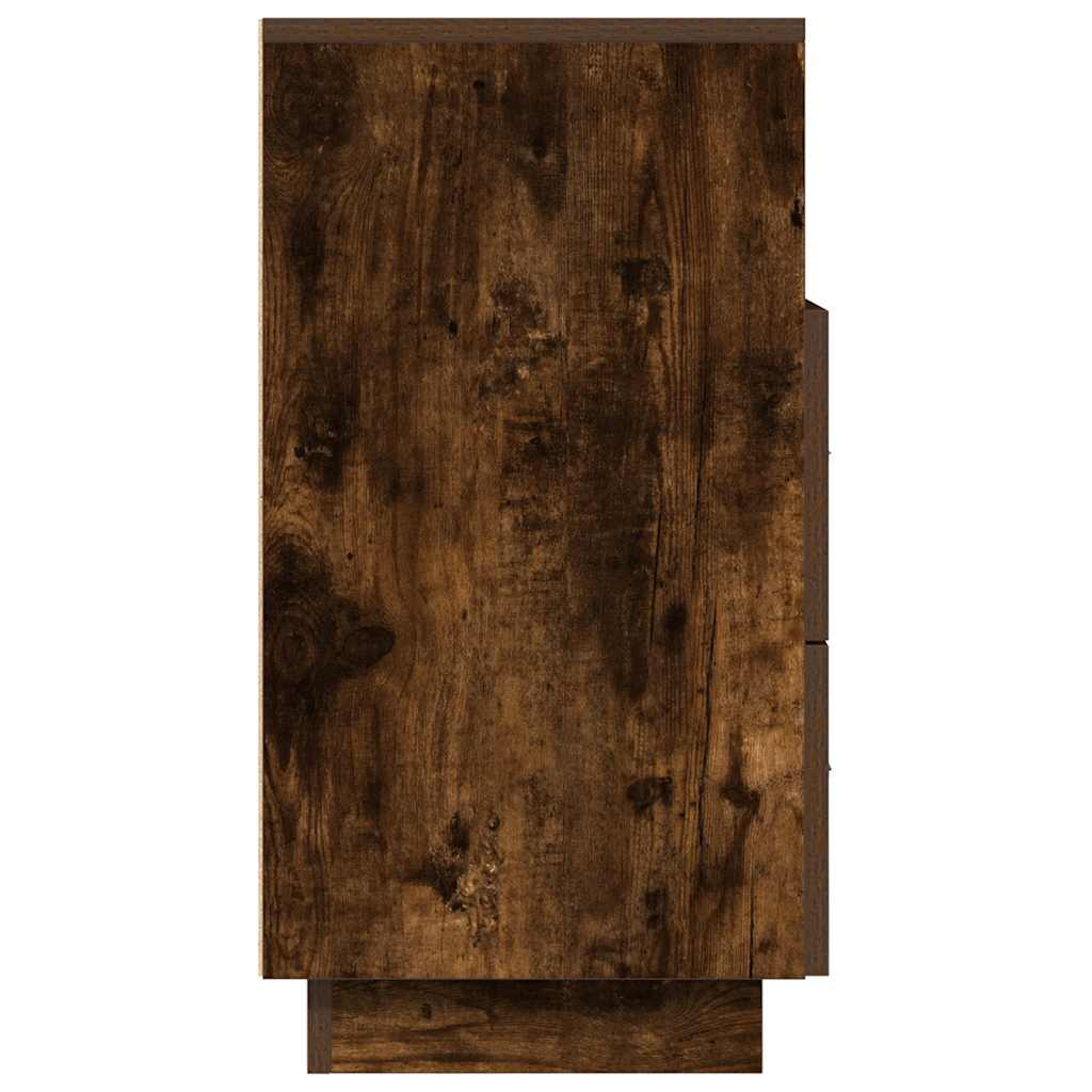Mesas cabeceira 2pcs com 2gavetas 36x36x68 cm carvalho fumado
