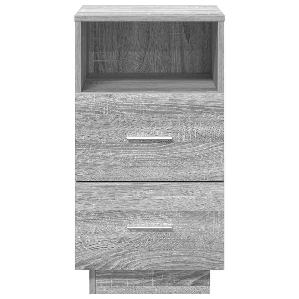 Mesa de cabeceira com 2 gavetas 36x36x68 cm cinzento sonoma
