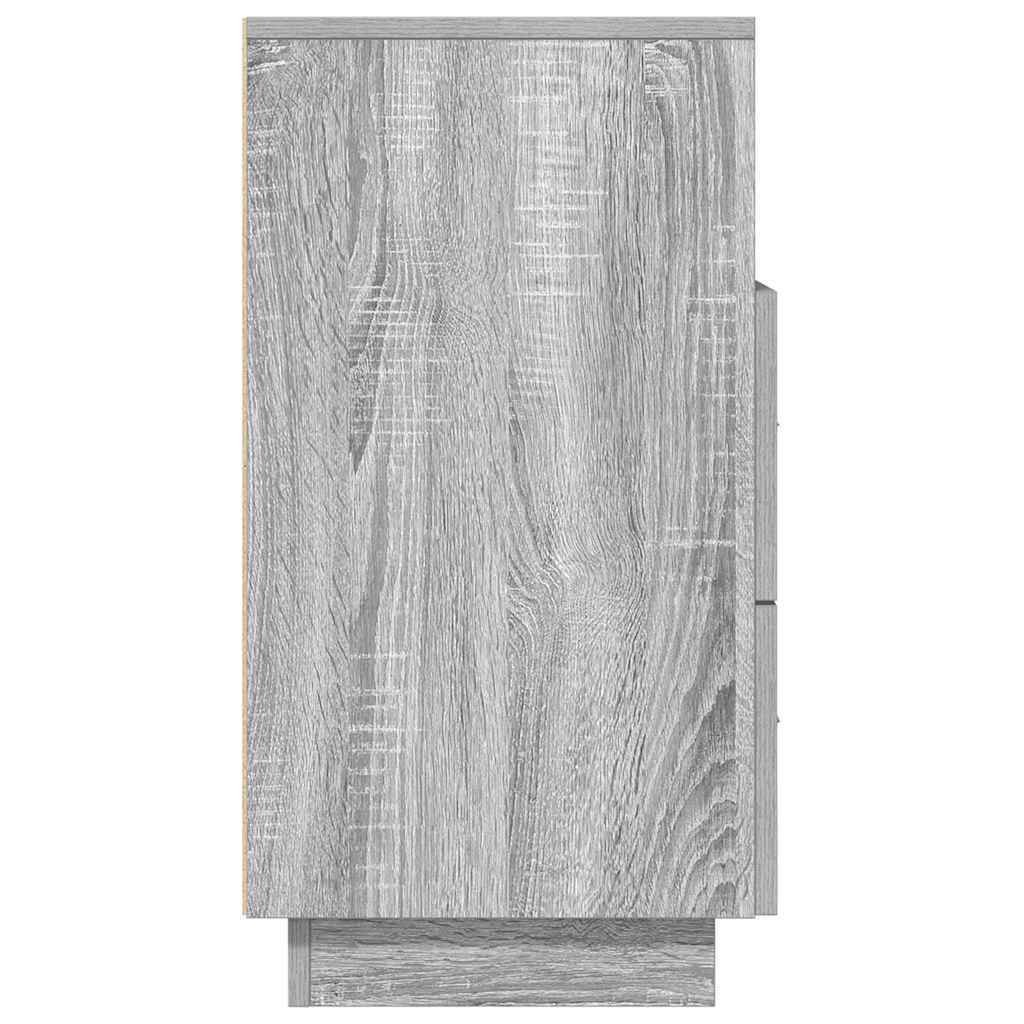 Mesa de cabeceira com 2 gavetas 36x36x68 cm cinzento sonoma
