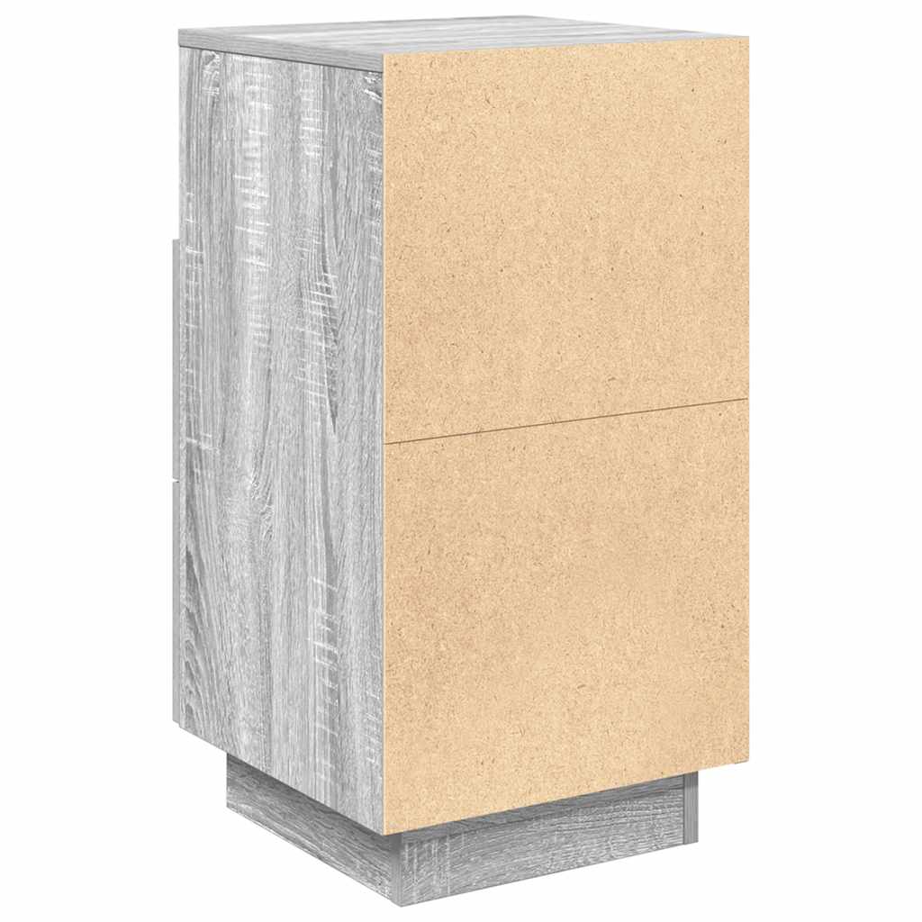 Mesa de cabeceira com 2 gavetas 36x36x68 cm cinzento sonoma