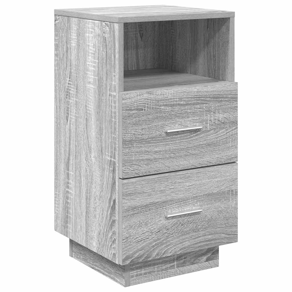 Mesas cabeceira 2pcs com 2gavetas 36x36x68 cm cinzento sonoma