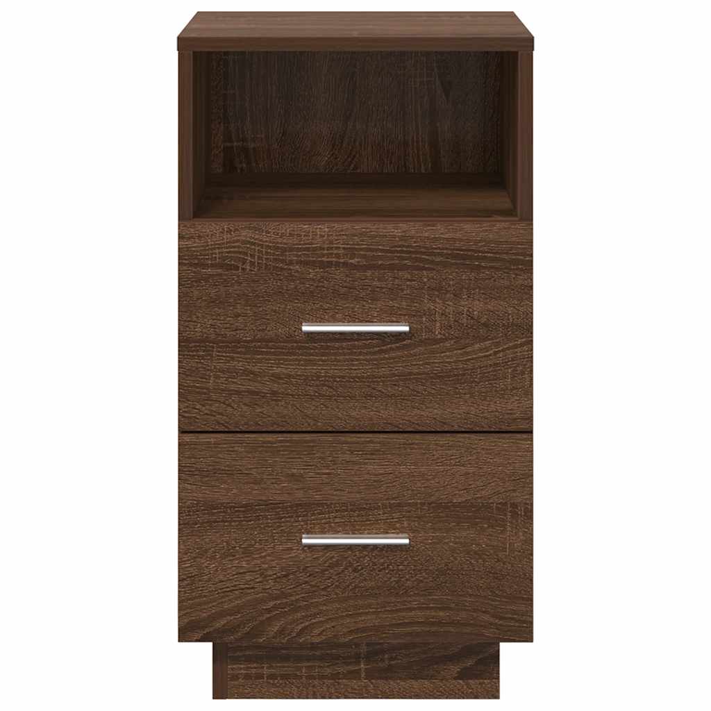 Mesas cabeceira 2pcs com 2gavetas 36x36x68 cm carvalho castanho
