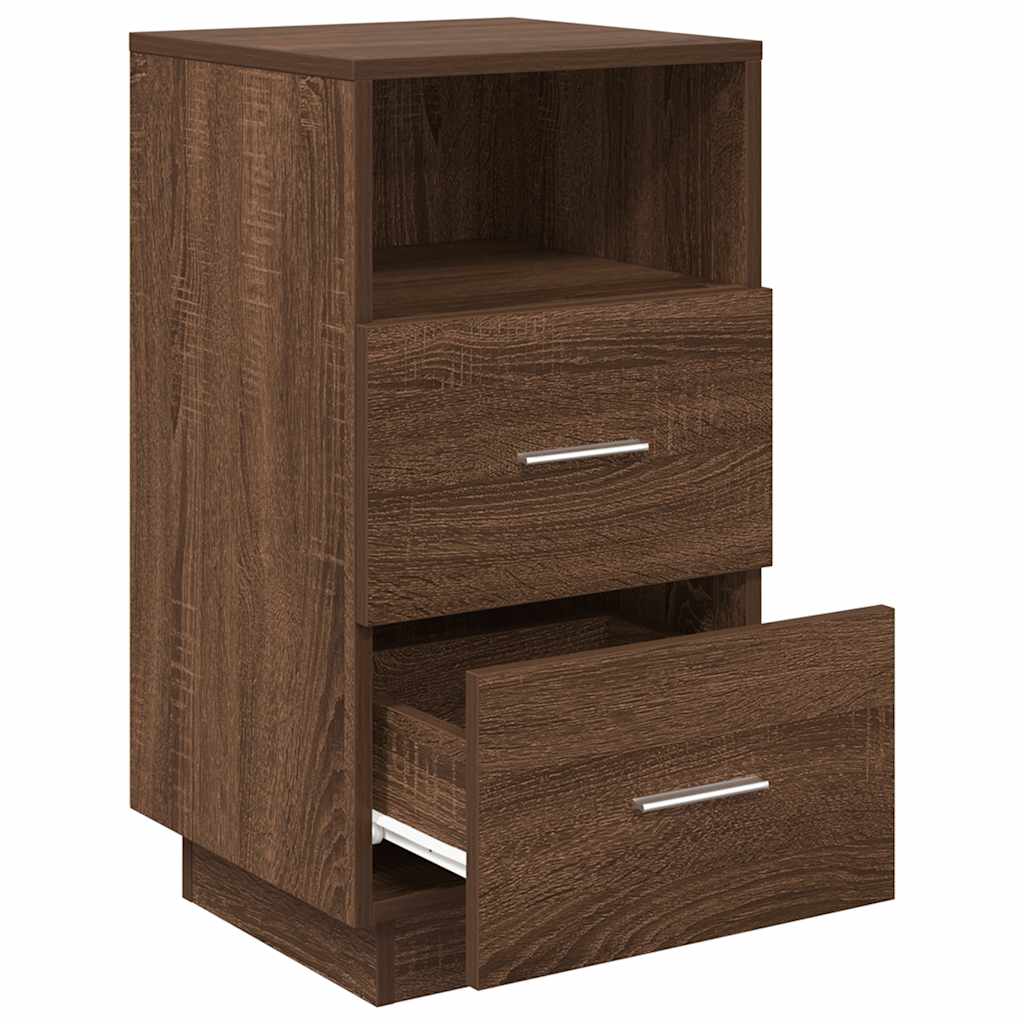 Mesas cabeceira 2pcs com 2gavetas 36x36x68 cm carvalho castanho