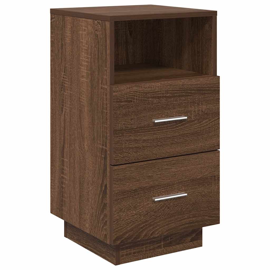 Mesas cabeceira 2pcs com 2gavetas 36x36x68 cm carvalho castanho