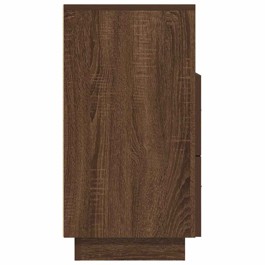 Mesas cabeceira 2pcs com 2gavetas 36x36x68 cm carvalho castanho