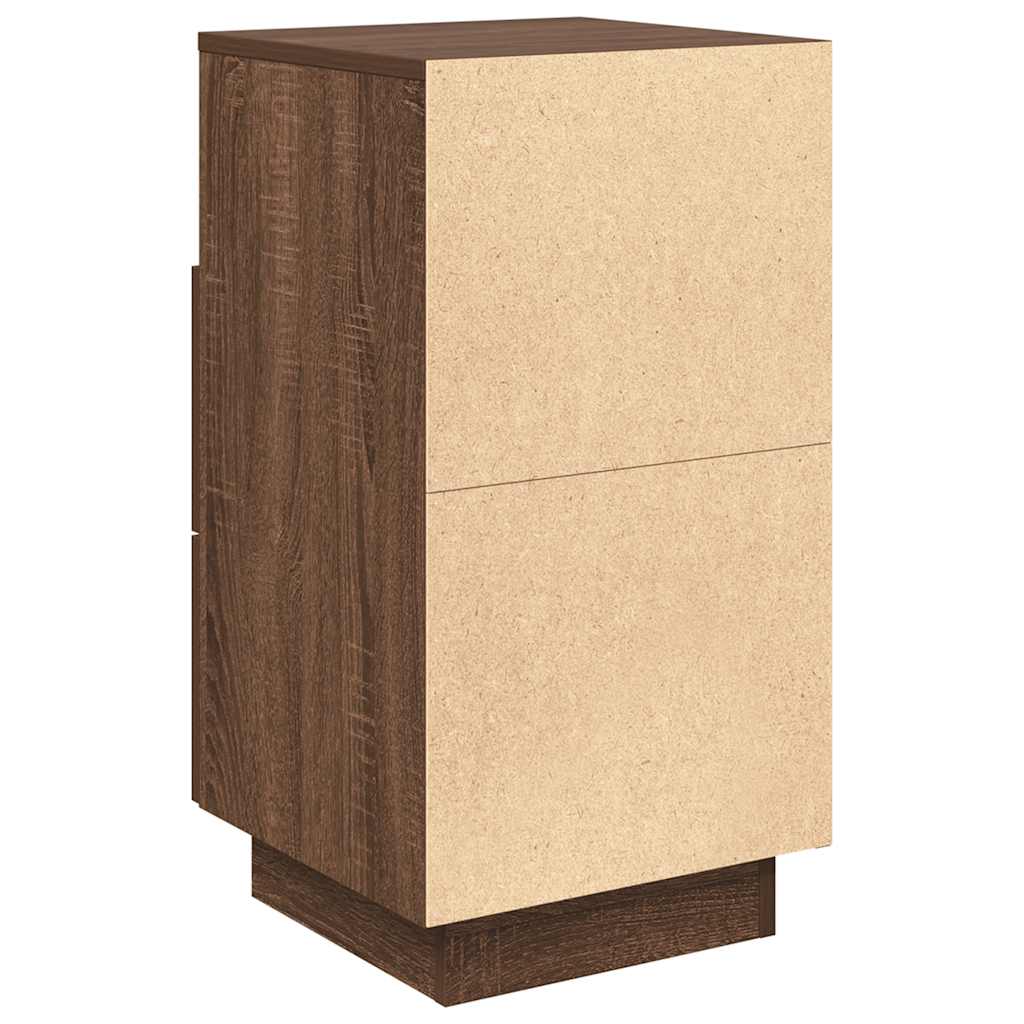 Mesas cabeceira 2pcs com 2gavetas 36x36x68 cm carvalho castanho