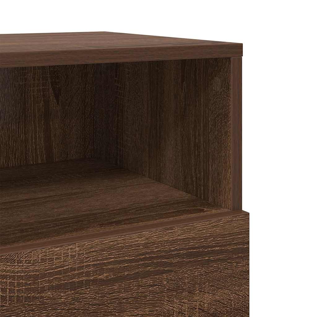 Mesas cabeceira 2pcs com 2gavetas 36x36x68 cm carvalho castanho