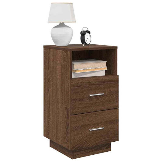 Mesas cabeceira 2pcs com 2gavetas 36x36x68 cm carvalho castanho