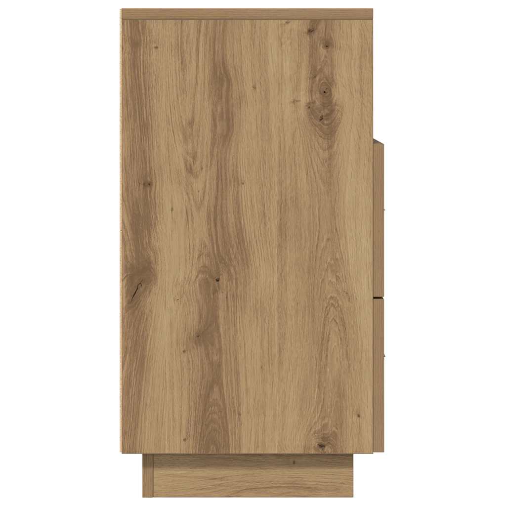 Mesa de cabeceira com 2 gavetas 36x36x68 cm carvalho artisiano