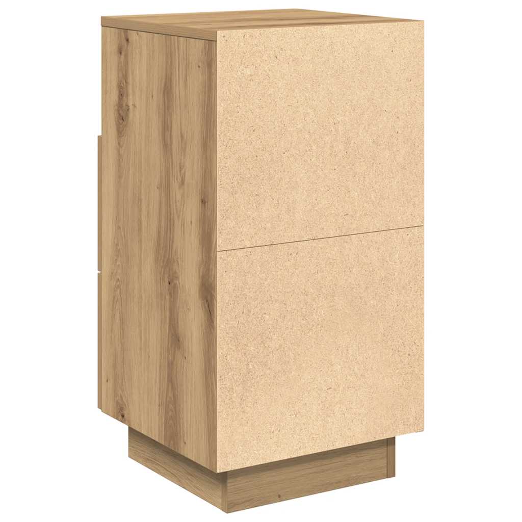 Mesa de cabeceira com 2 gavetas 36x36x68 cm carvalho artisiano