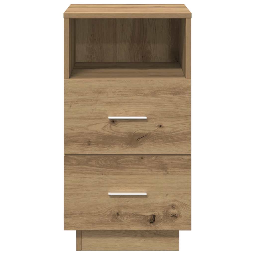 Mesas cabeceira 2pcs 2 gavetas 36x36x68 cm carvalho artisiano