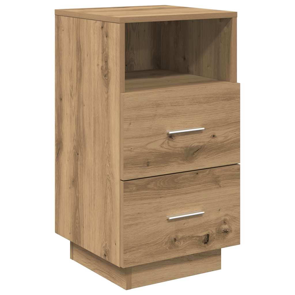 Mesas cabeceira 2pcs 2 gavetas 36x36x68 cm carvalho artisiano