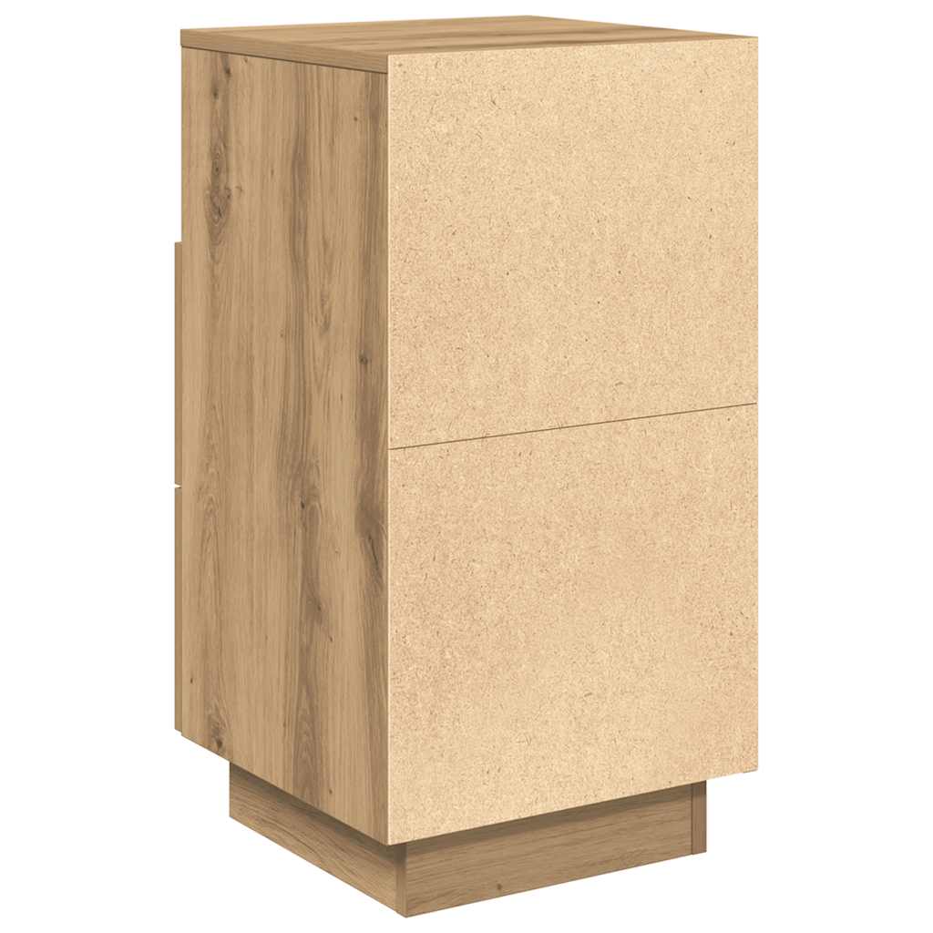 Mesas cabeceira 2pcs 2 gavetas 36x36x68 cm carvalho artisiano
