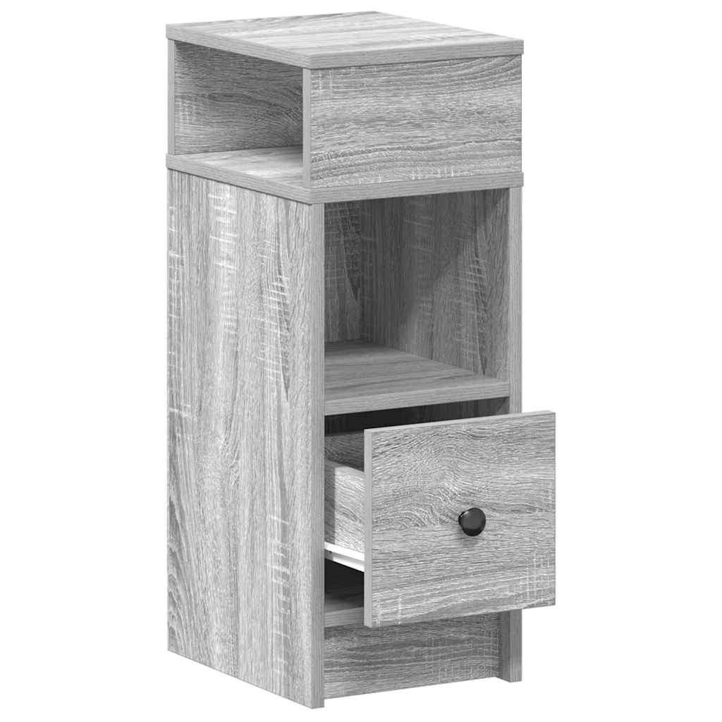 Mesa de cabeceira com gaveta 25x31x66 cm cinzento sonoma