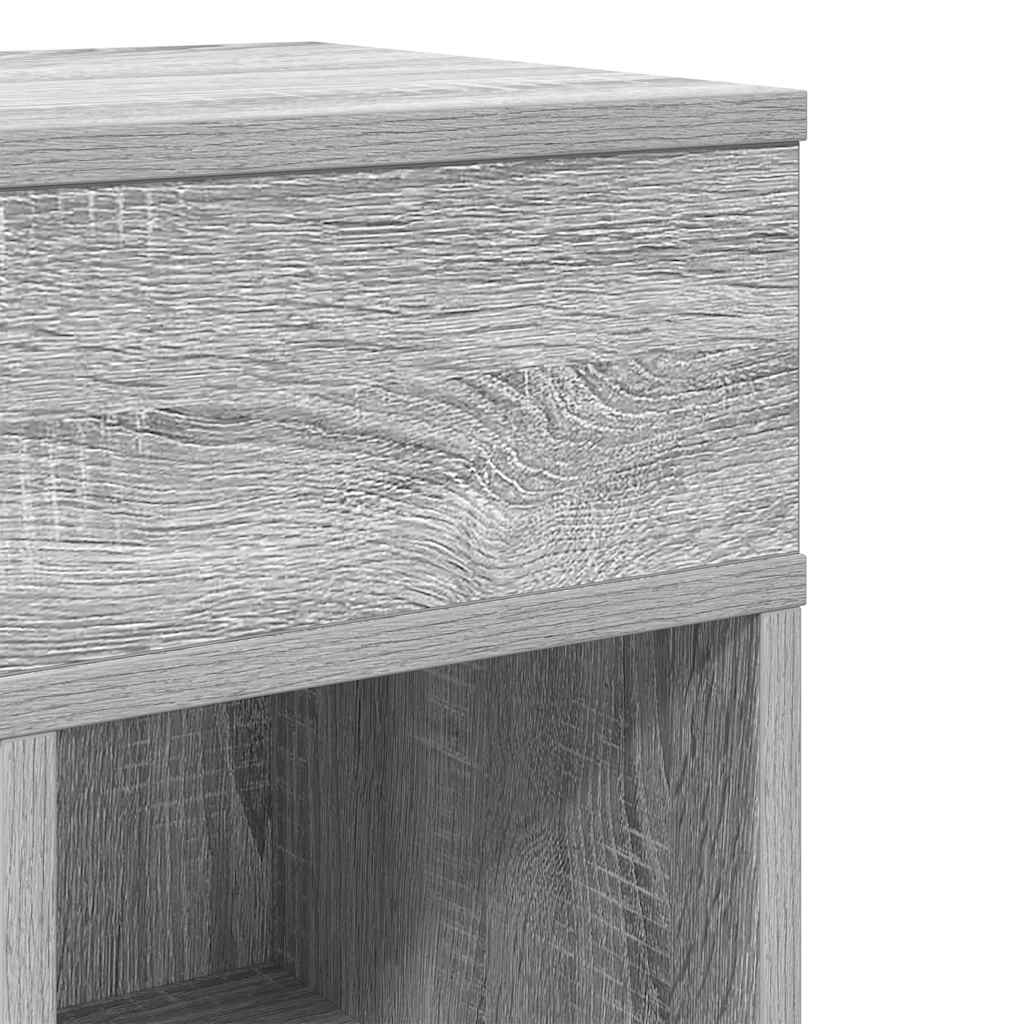 Mesa de cabeceira com gaveta 25x31x66 cm cinzento sonoma