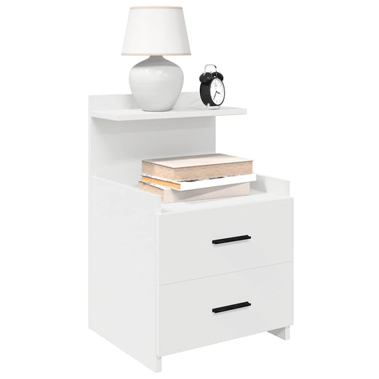 Mesa de cabeceira com 2 gavetas 40x36,5x62 cm branco