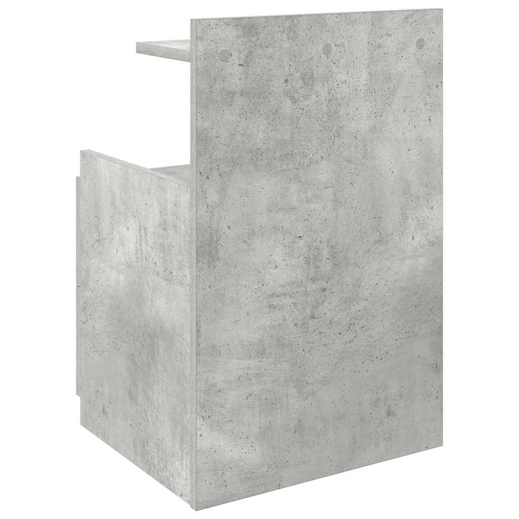 Mesas de cabeceira 2 peças com 2 gavetas cinza concreto 40x36,5x62 cm