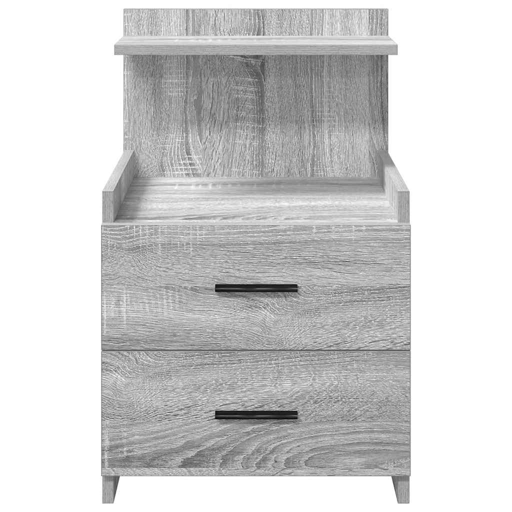 Mesas de cabeceira 2 peças com 2 gavetas cinza Sonoma 40x36,5x62 cm