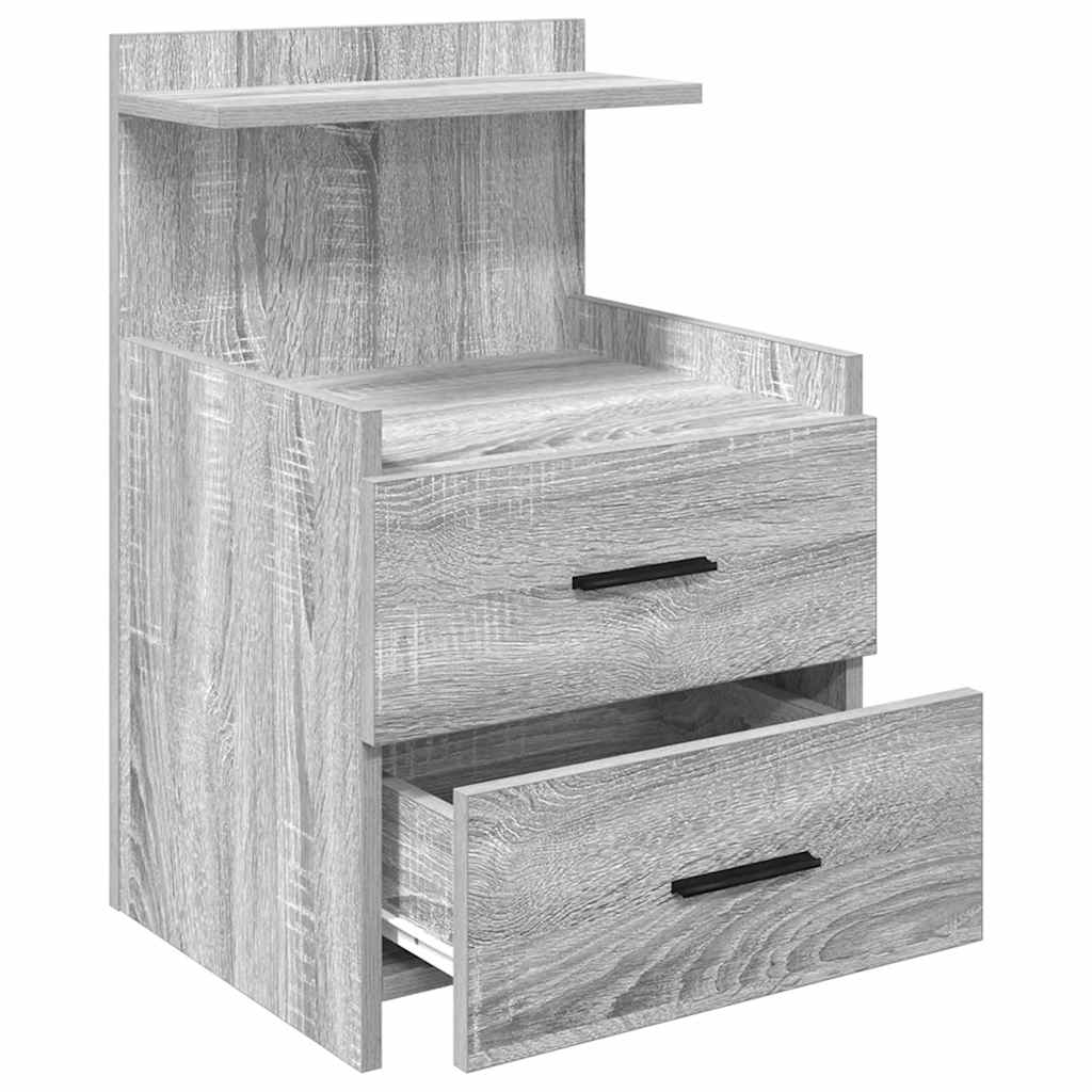 Mesas de cabeceira 2 peças com 2 gavetas cinza Sonoma 40x36,5x62 cm