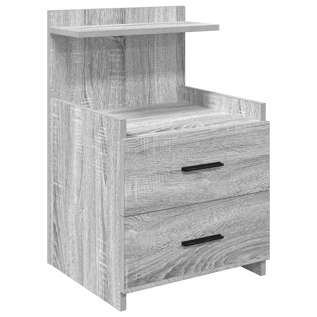 Mesas de cabeceira 2 peças com 2 gavetas cinza Sonoma 40x36,5x62 cm