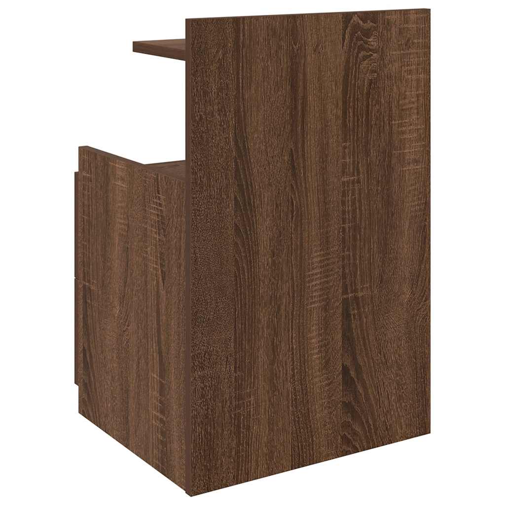 Mesa de cabeceira com 2 gavetas carvalho castanho 40x36,5x62 cm