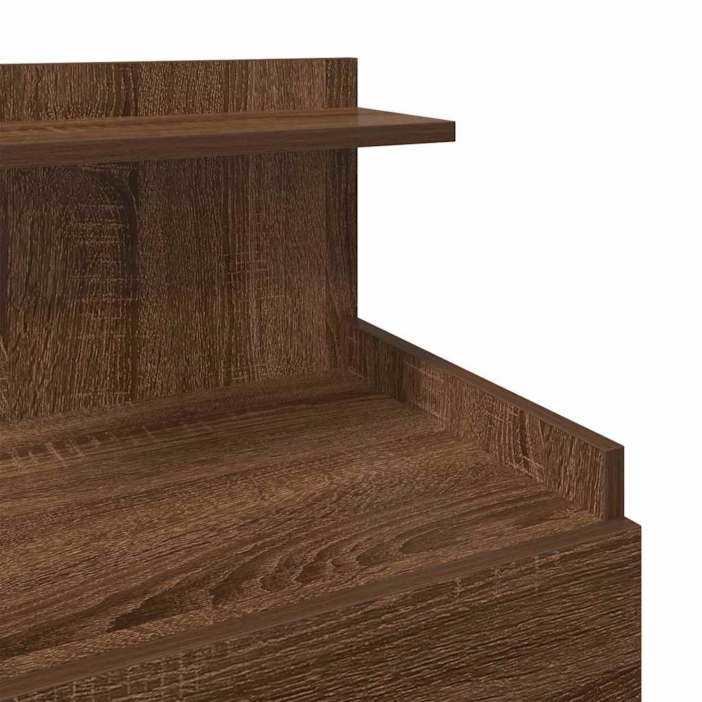 Mesa de cabeceira com 2 gavetas carvalho castanho 40x36,5x62 cm