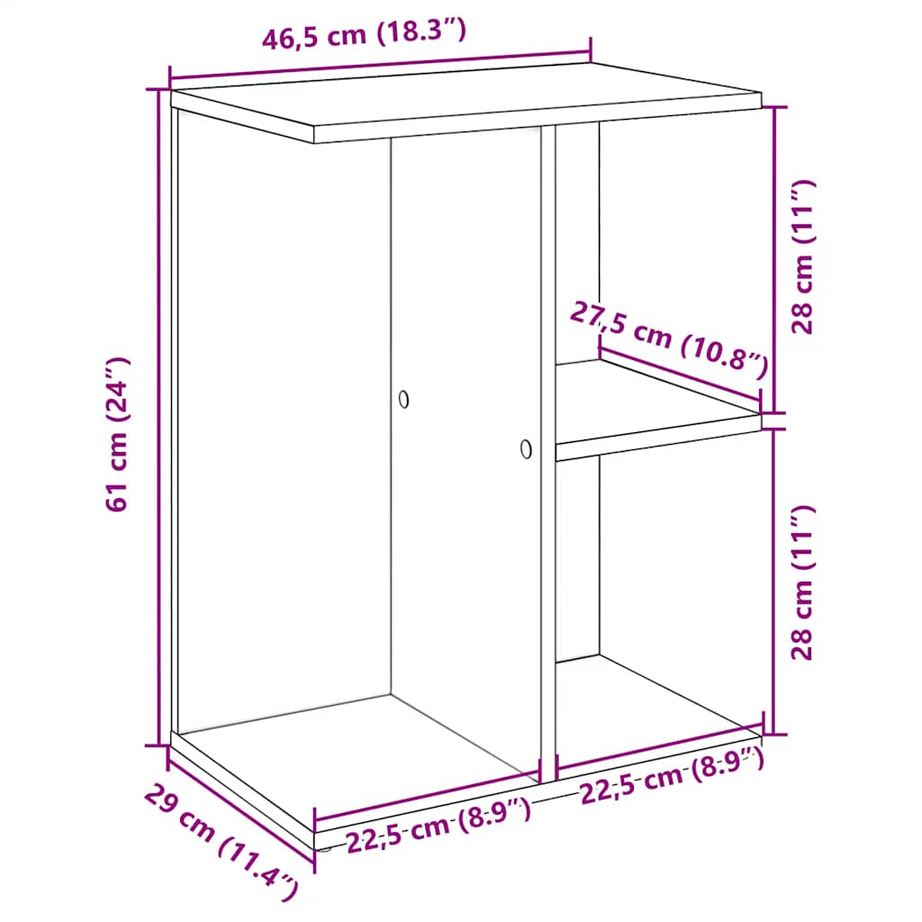 Mesa cabeceira 46,5x29x61cm derivados madeira branco