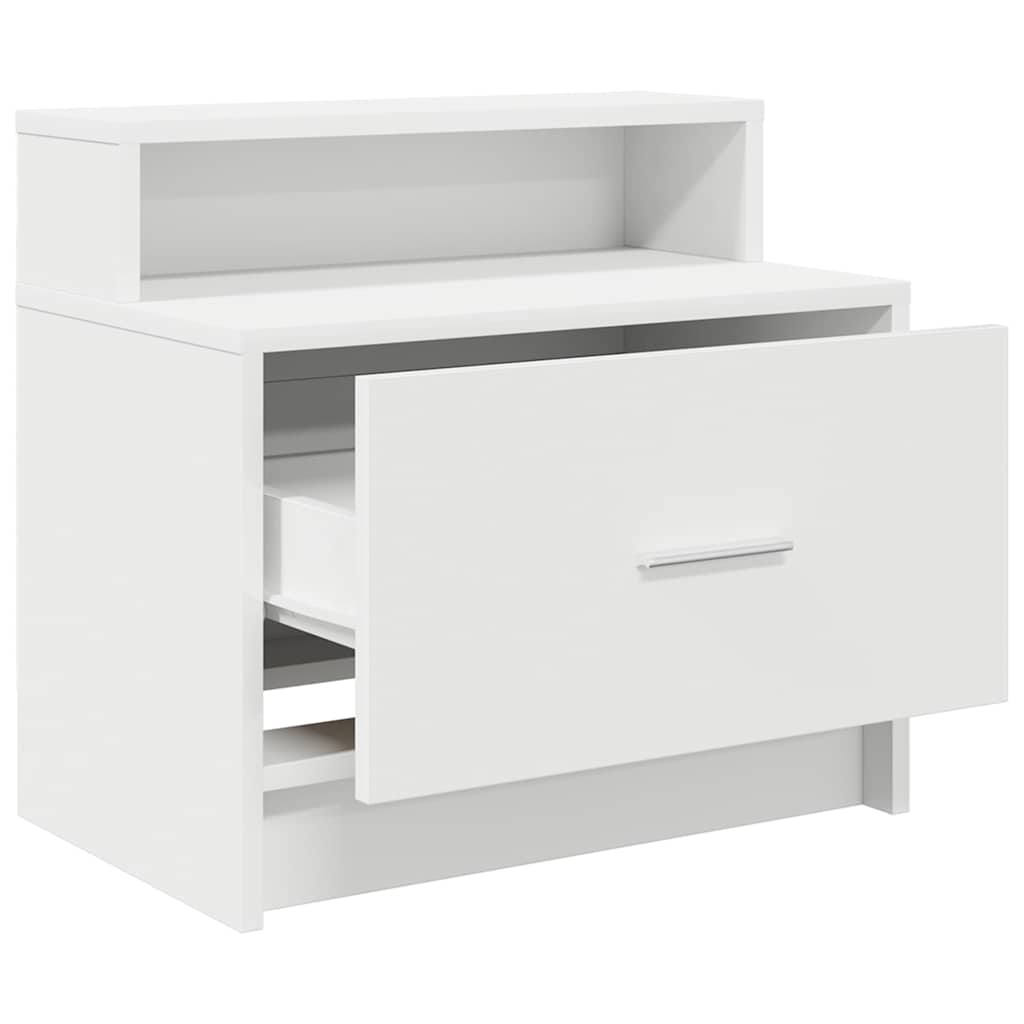 Mesas de cabeceira com gaveta 2 pcs 51x31x47 cm branco
