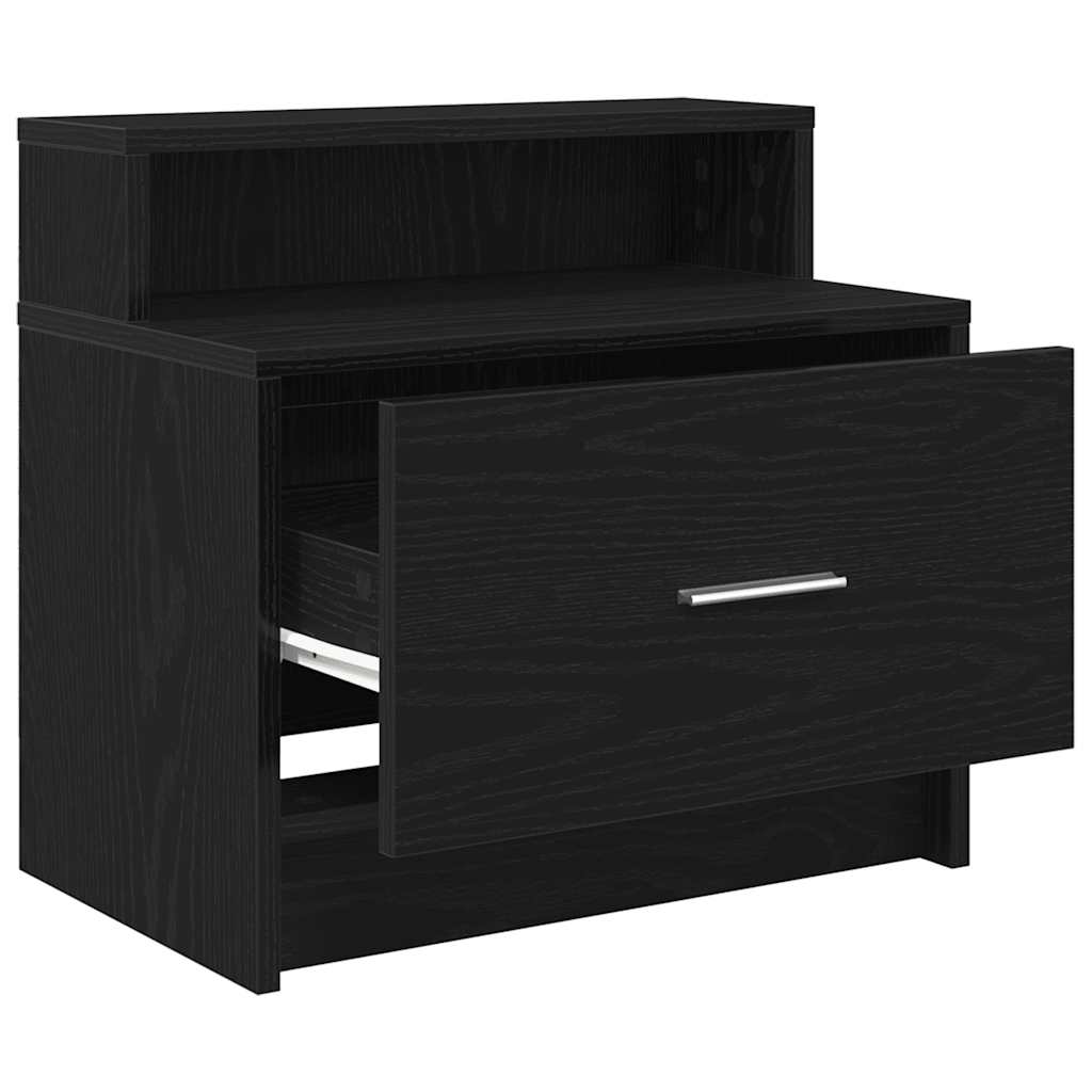 Mesas de cabeceira com gaveta 2 pcs 51x31x47 cm carvalho preto