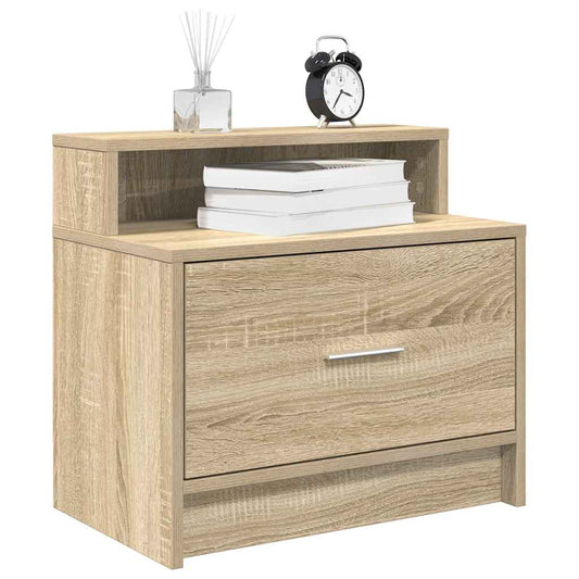 Mesa de cabeceira com gaveta 51x31x47 cm carvalho sonoma