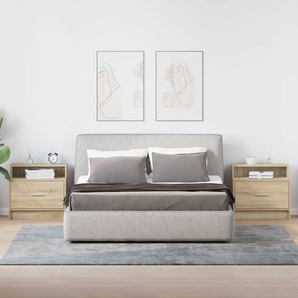 Mesas de cabeceira com gaveta 2 pcs 51x31x47 cm carvalho sonoma