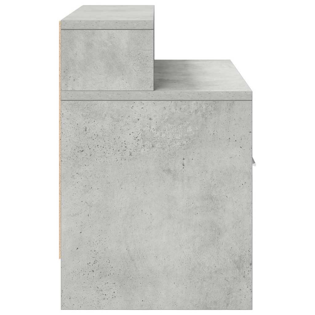 Mesa de cabeceira com gaveta 51x31x47 cm cinzento cimento