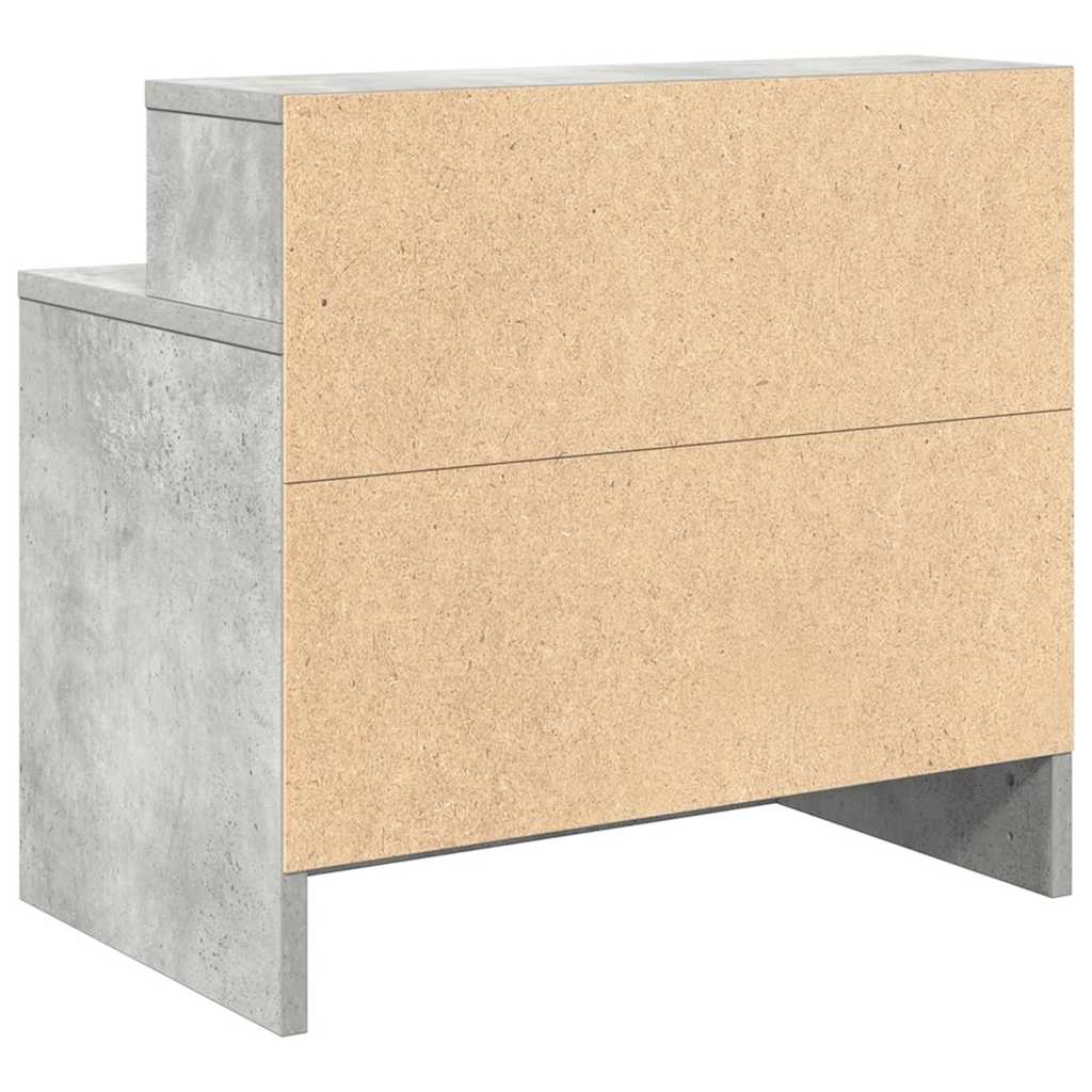 Mesa de cabeceira com gaveta 51x31x47 cm cinzento cimento