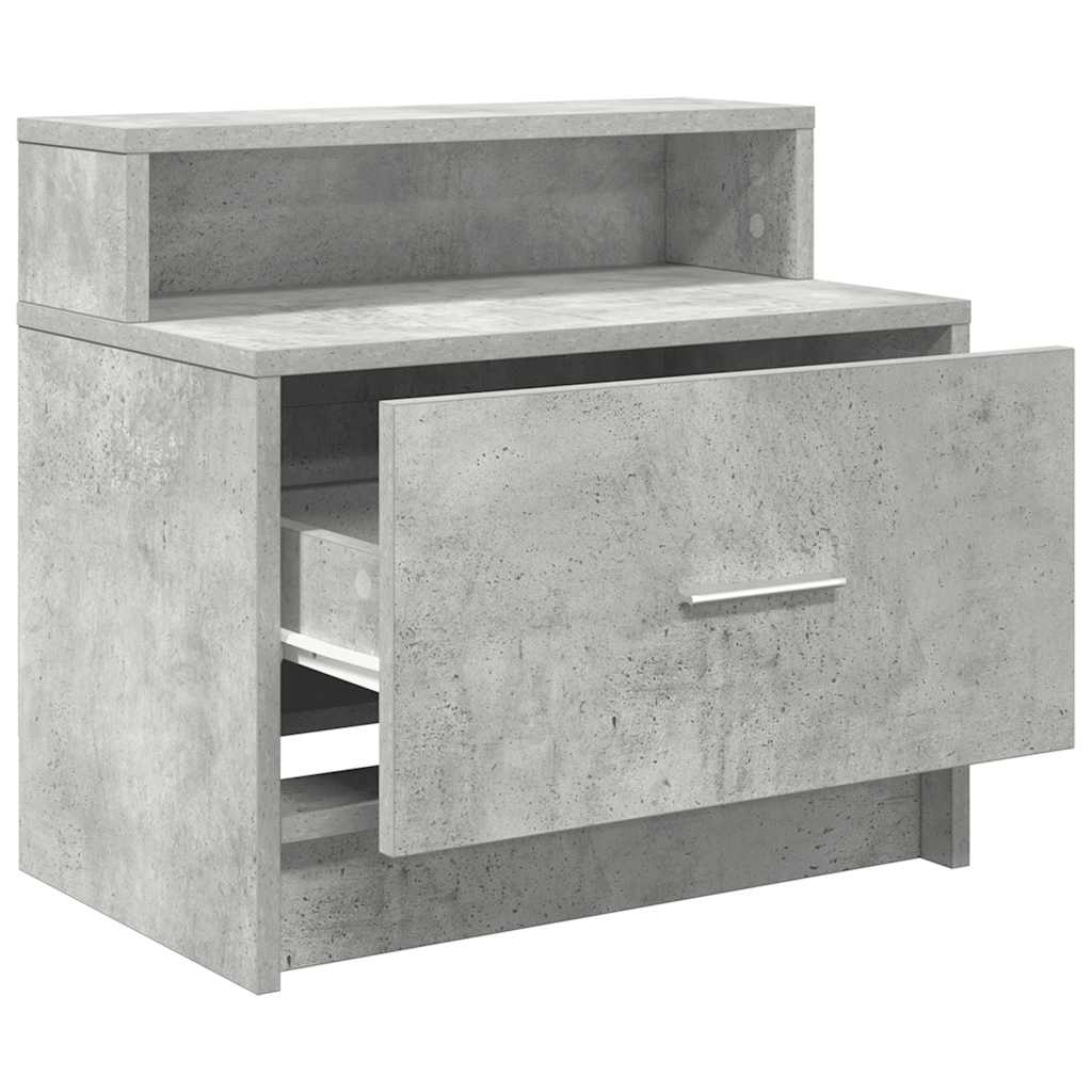 Mesas de cabeceira com gaveta 2 pcs 51x31x47cm cinzento cimento