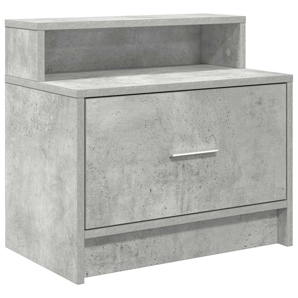 Mesas de cabeceira com gaveta 2 pcs 51x31x47cm cinzento cimento