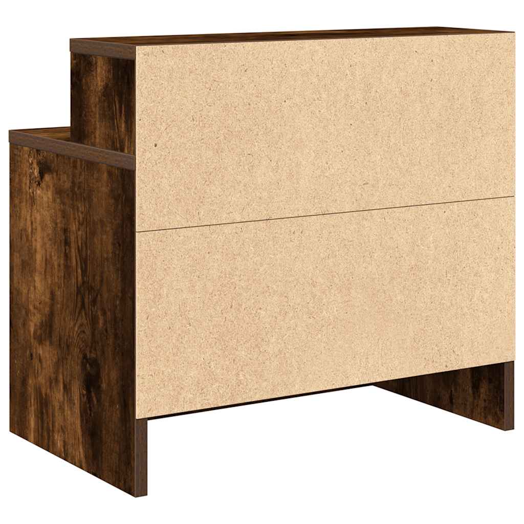 Mesa de cabeceira com gaveta 51x31x47 cm carvalho fumado