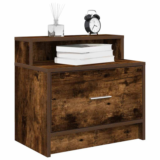 Mesa de cabeceira com gaveta 51x31x47 cm carvalho fumado