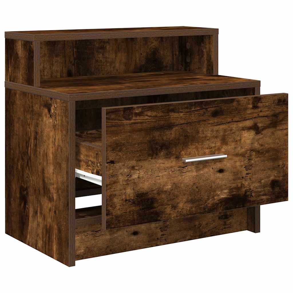 Mesas de cabeceira com gaveta 2 pcs 51x31x47 cm carvalho fumado