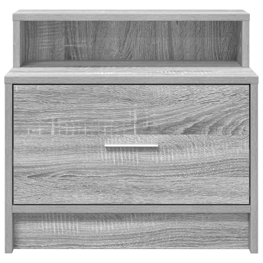 Mesa de cabeceira com gaveta 51x31x47 cm cinzento sonoma