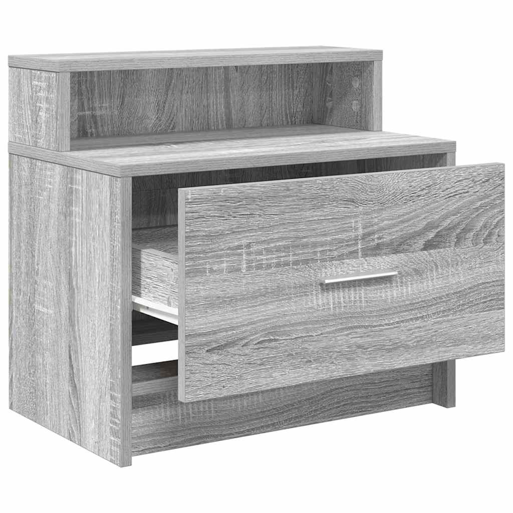 Mesas de cabeceira com gaveta 2 pcs 51x31x47 cm cinzento sonoma