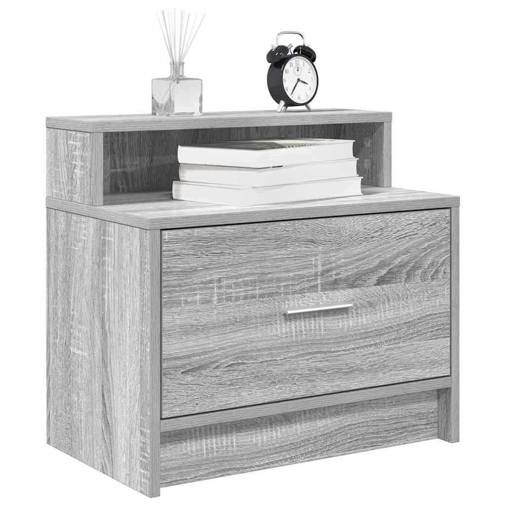 Mesas de cabeceira com gaveta 2 pcs 51x31x47 cm cinzento sonoma