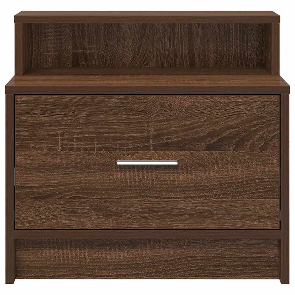 Mesa de cabeceira com gaveta 51x31x47 cm carvalho castanho