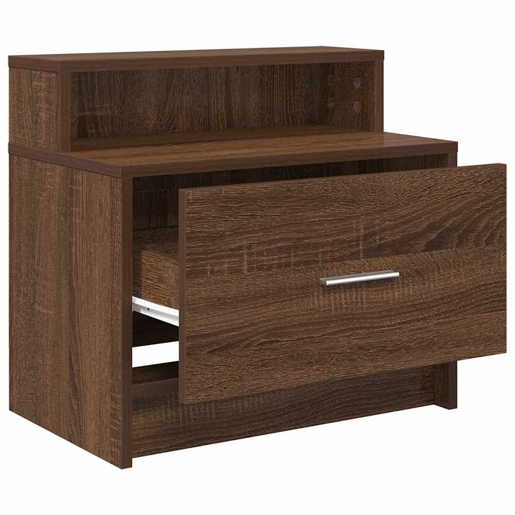 Mesa de cabeceira com gaveta 51x31x47 cm carvalho castanho