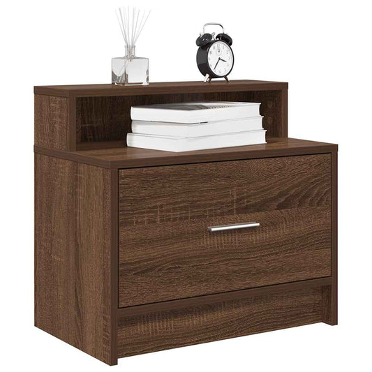 Mesa de cabeceira com gaveta 51x31x47 cm carvalho castanho