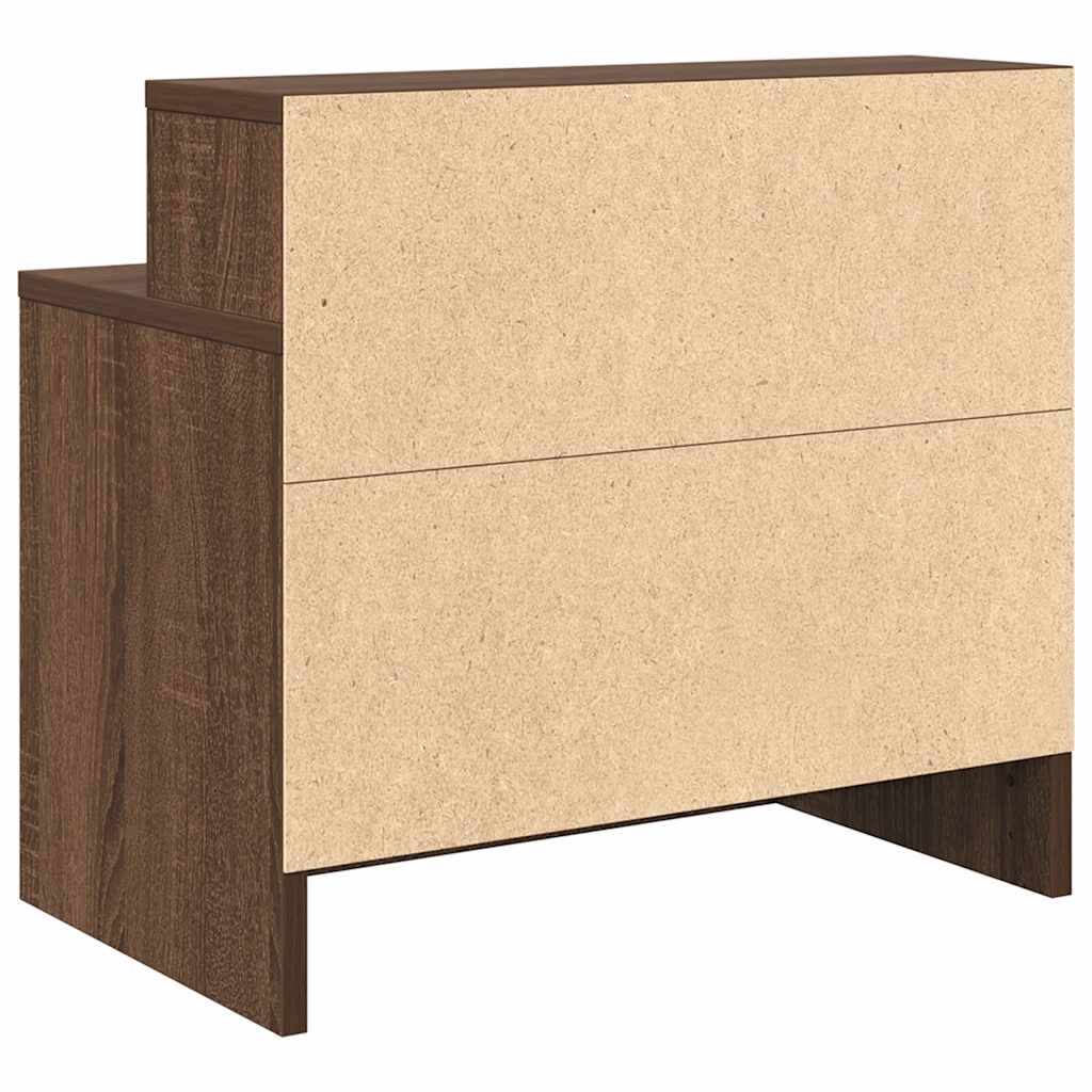 Mesas de cabeceira com gaveta 2pcs 51x31x47cm carvalho castanho
